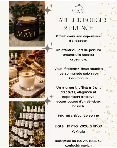 ATELIER BOUGIES & BRUNCH - 10 mai 2026 à 9h30